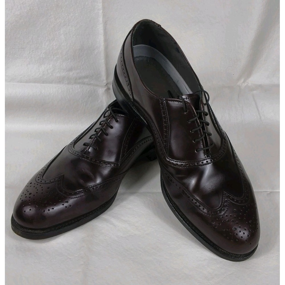 Dexter Mens Leather Wingtip 10 1/2 Oxford Dress Shoes Burgundy W765-4